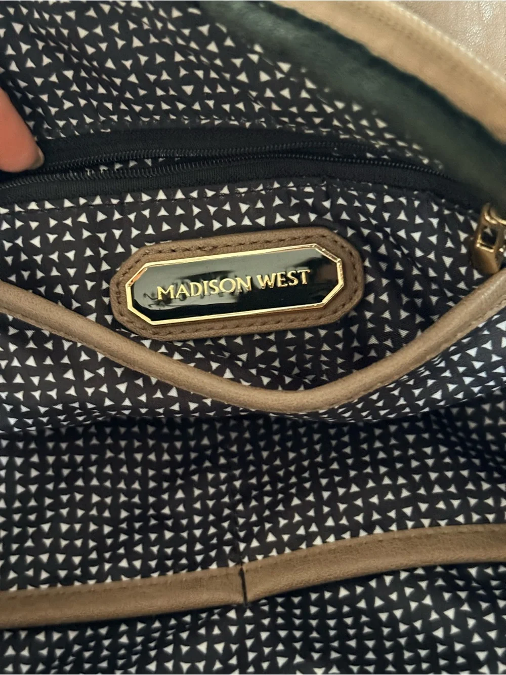Madison West Taupe Convertible Leather-like Backpack